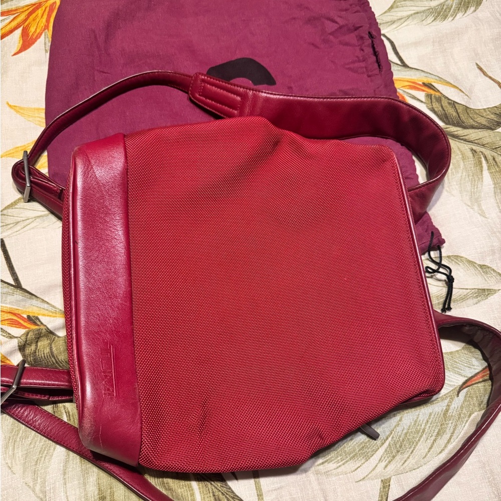 Tumi vintage Red nylon/leather Backpack